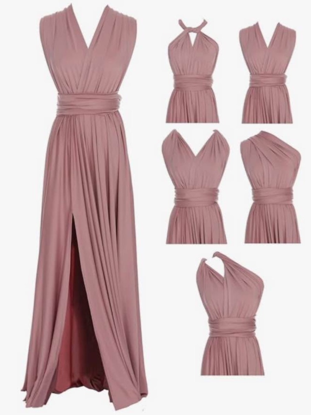 Convertible Multiway Bridesmaid Dress in Light Polignac Pink